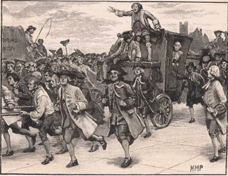 La foule libérant M. Wilkes en route vers la prison en 1768